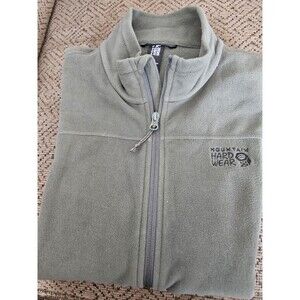 Mountain Hardwear Microchill Sweater Mens Medium Green Fleece Pullover Full Zip